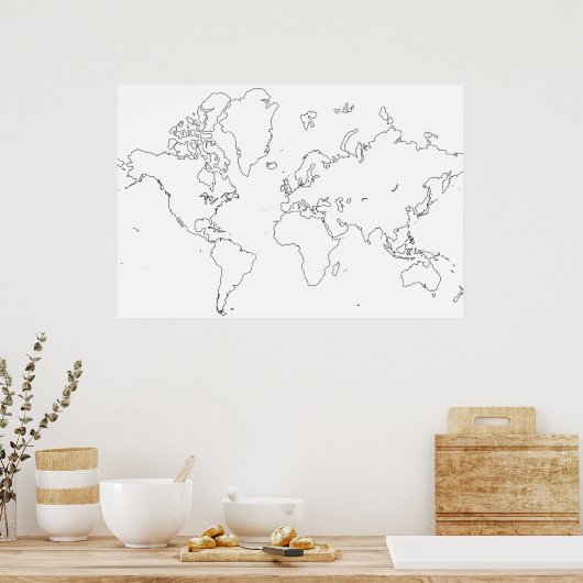 世界地図 ポスター (キッチン)