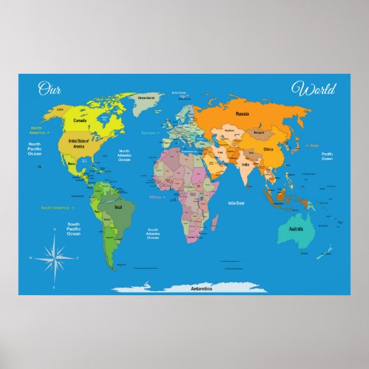 世界地図 ポスター (正面)