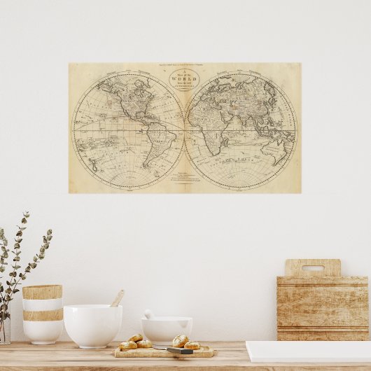 世界地図 ポスター (キッチン)