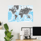 世界地図 ポスター (ホームオフィス)