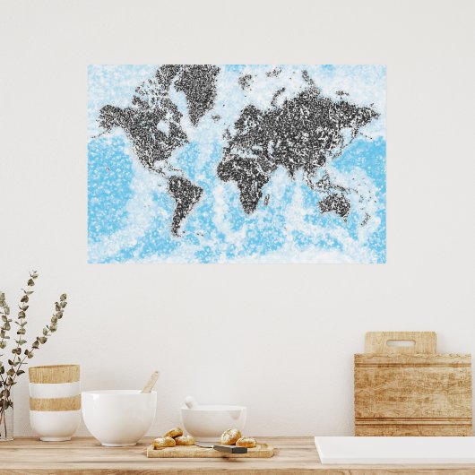 世界地図 ポスター (キッチン)
