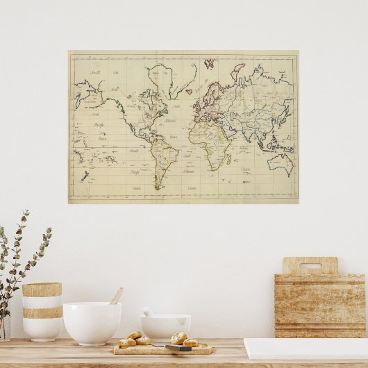 世界地図 ポスター (キッチン)