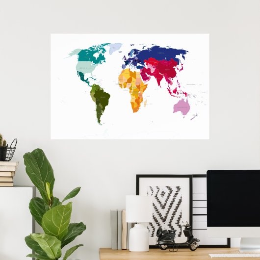世界地図 ポスター (ホームオフィス)