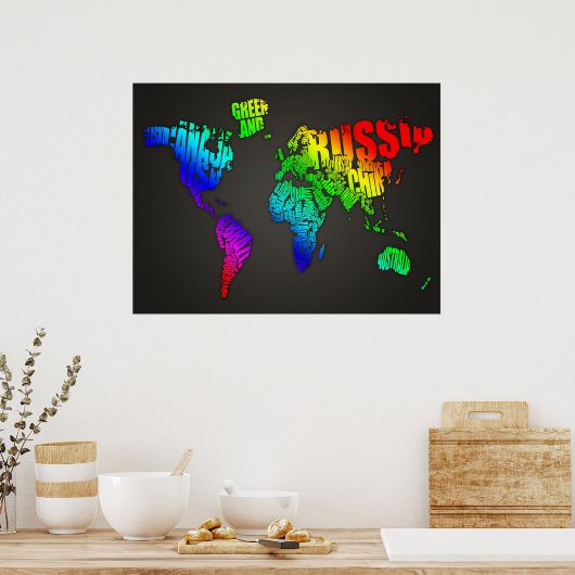 世界地図 ポスター (キッチン)