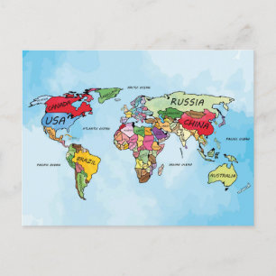 世界地図 ポストカード