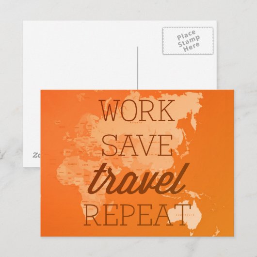 世界地図 ポストカード (正面/裏面)