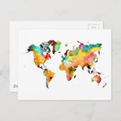 世界地図 ポストカード (正面/裏面)