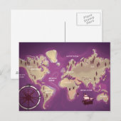 世界地図 ポストカード (正面/裏面)