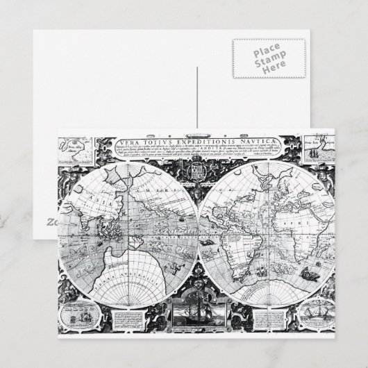 世界地図 ポストカード (正面/裏面)