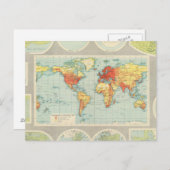 世界地図 ポストカード (正面/裏面)