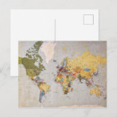 世界地図 ポストカード (正面/裏面)