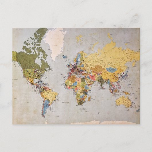 世界地図 ポストカード (正面)