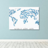 世界地図 |マイクロチップ回路 キャンバスプリント (インサイチュ (ウッドフロア))