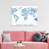 世界地図 |マイクロチップ回路 キャンバスプリント (インサイチュ (リビング))
