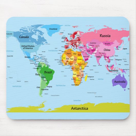 世界地図 マウスパッド (正面)