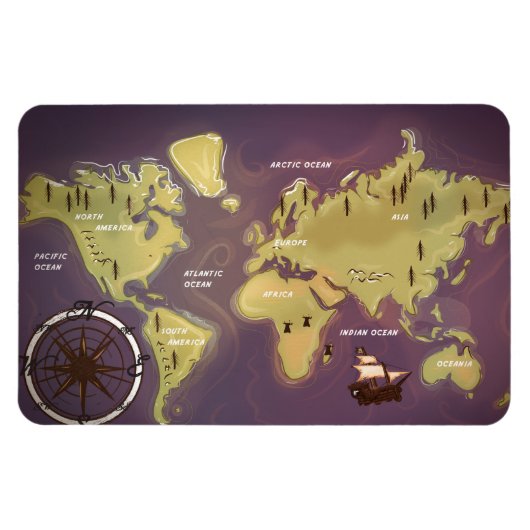 世界地図 マグネット (横)