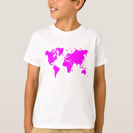 世界地図 – マゼンタ Tシャツ (正面)