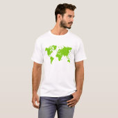 世界地図 - マーティアングリーン Tシャツ (正面フル)