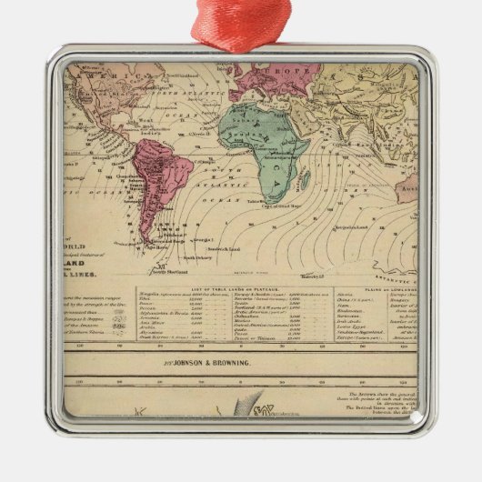 世界地図 メタルオーナメント (正面)