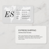 世界地図/モノグラム 名刺 (正面/裏面)