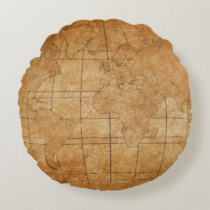 世界地図 ラウンドクッション