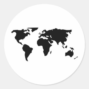 世界地図 ラウンドシール