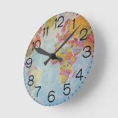 世界地図 ラウンド壁時計 (傾斜)