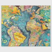 世界地図 ラッピングペーパー (フラット)