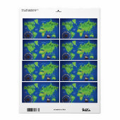 世界地図 ラベル (フルシート)