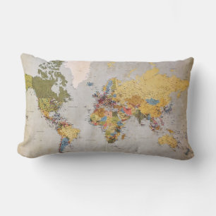 世界地図 ランバークッション