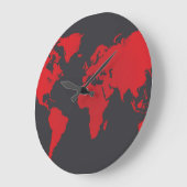 世界地図 ラージ壁時計 (傾斜)