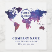 世界地図 ワインラベル (シングルラベル)