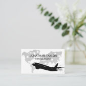 世界地図 | 位置マーカー | 飛行機 名刺 (スタンド正面)