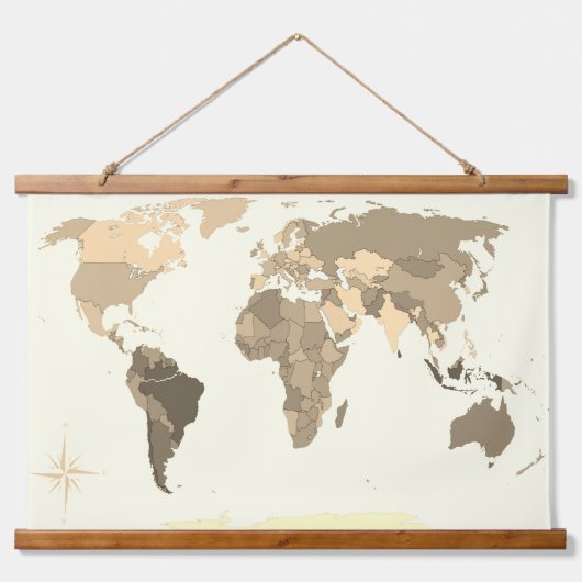 世界地図 吊り下げ型タペストリー (正面)