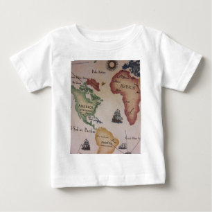 世界地図 – 大西洋海 ベビーTシャツ