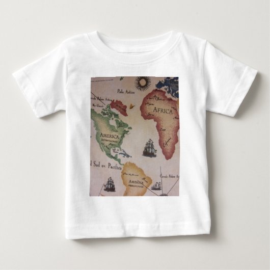 世界地図 – 大西洋海 ベビーTシャツ (正面)