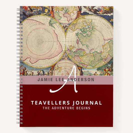 世界地図 旅行 リタイアメント バケットリスト ギフト パパ ノートブック (正面)