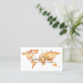 世界地図 旅行 国際 旅行代理店 名刺 (スタンド正面)