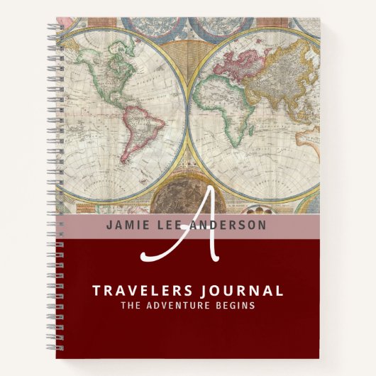 世界地図 旅行 退職 バケットリスト ギフト 父 ノートブック (正面)