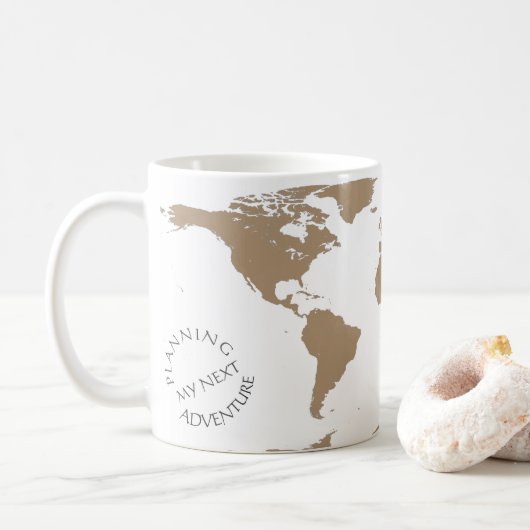 世界地図 - 次の冒険を計画中 - カスタムデザイン コーヒーマグカップ (ドーナツ)