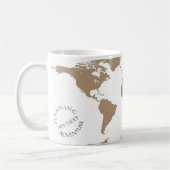 世界地図 - 次の冒険を計画中 - カスタムデザイン コーヒーマグカップ (左)