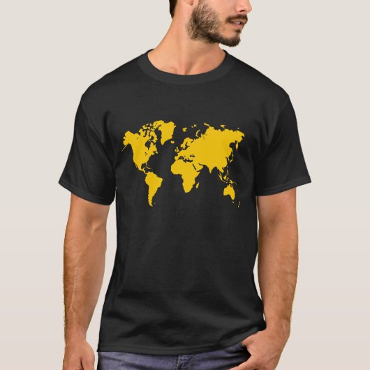 世界地図 – 琥珀 Tシャツ (正面)