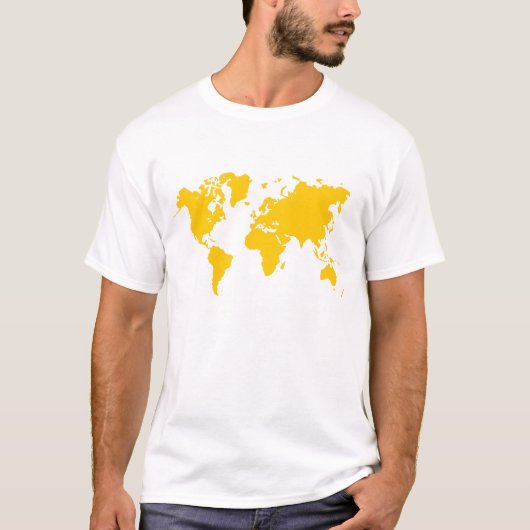 世界地図 – 琥珀 Tシャツ (正面)