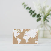 世界地図（白） | ナチュラル 名刺 (スタンド正面)