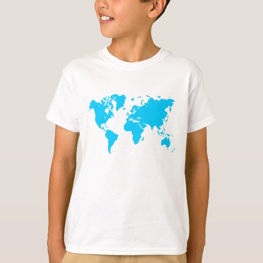 世界地図 - 空色 Tシャツ (正面)
