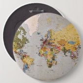 世界地図 缶バッジ (正面&裏面)