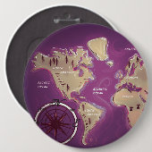 世界地図 缶バッジ (正面&裏面)