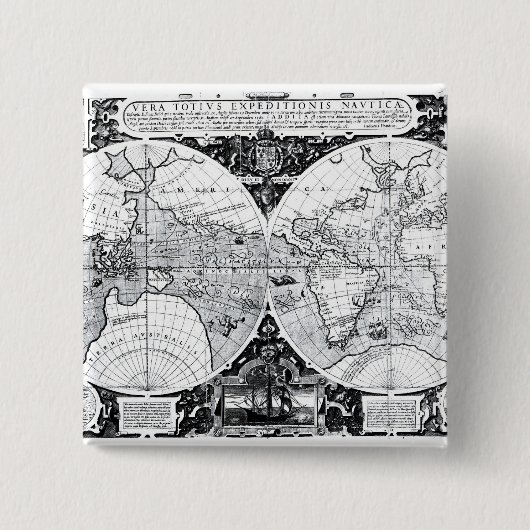 世界地図 缶バッジ (正面)