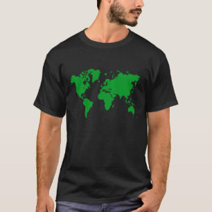世界地図-草色 Tシャツ