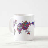 世界地図、行為の絵画 コーヒーマグカップ (正面左)